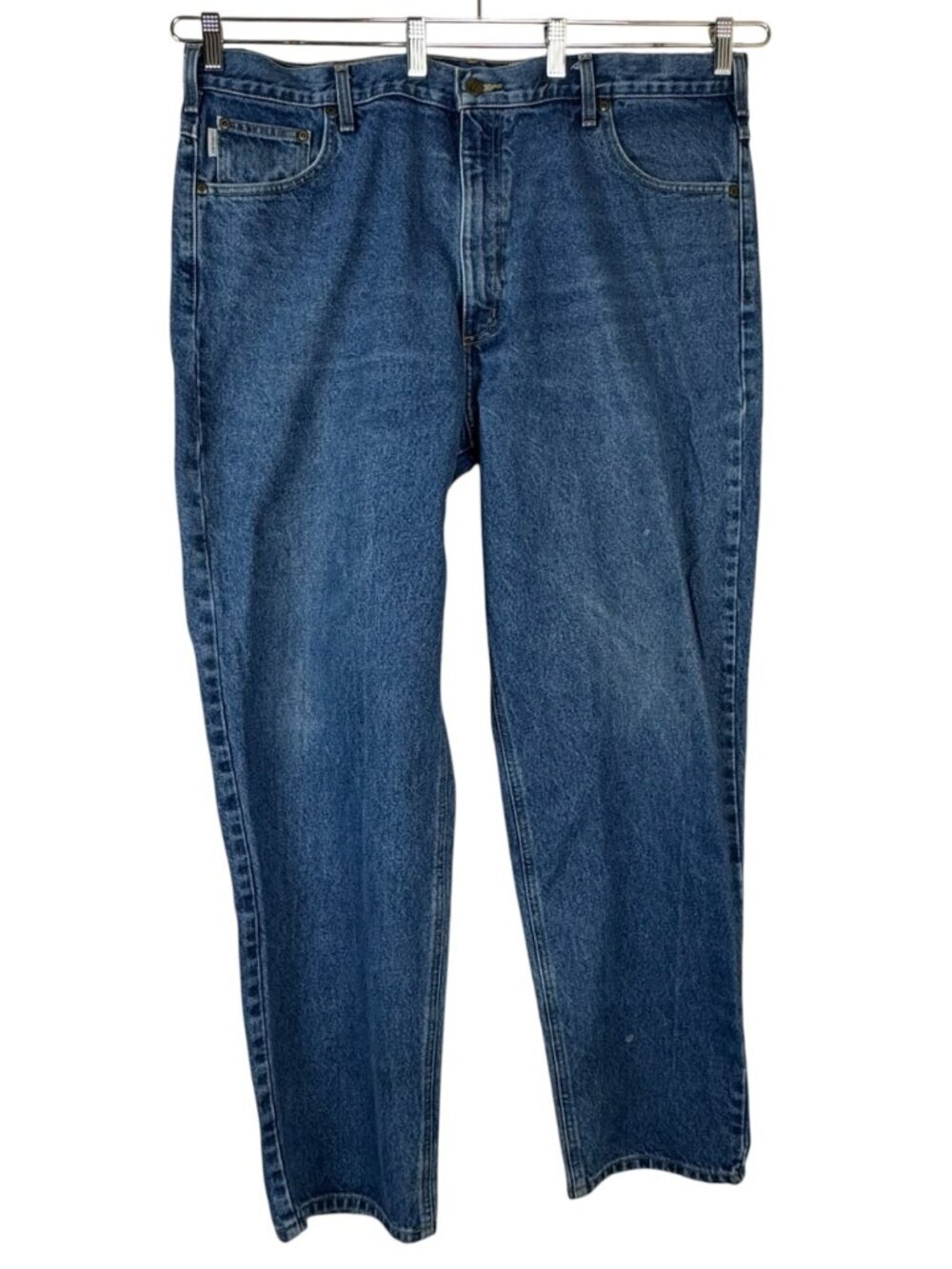 Carhartt Jeans Relaxed Fit Men's 42x32 Blue Denim Casual Workwear Medium Wash